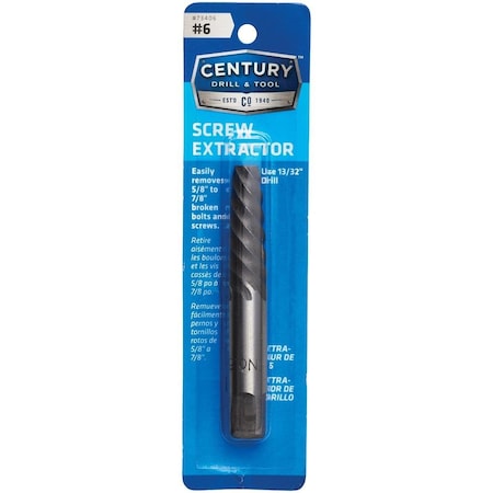 Century Drill & Tool Century Drill & Tool No 6 Spiral Flute Screw Extractor 73406